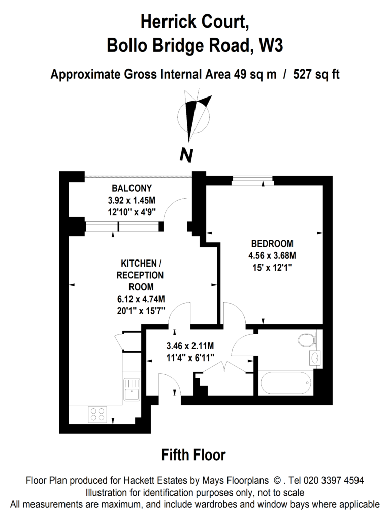 Floorplan for Herrick Court, Bollo Bridge Road, Acton, London, W3 8FL
