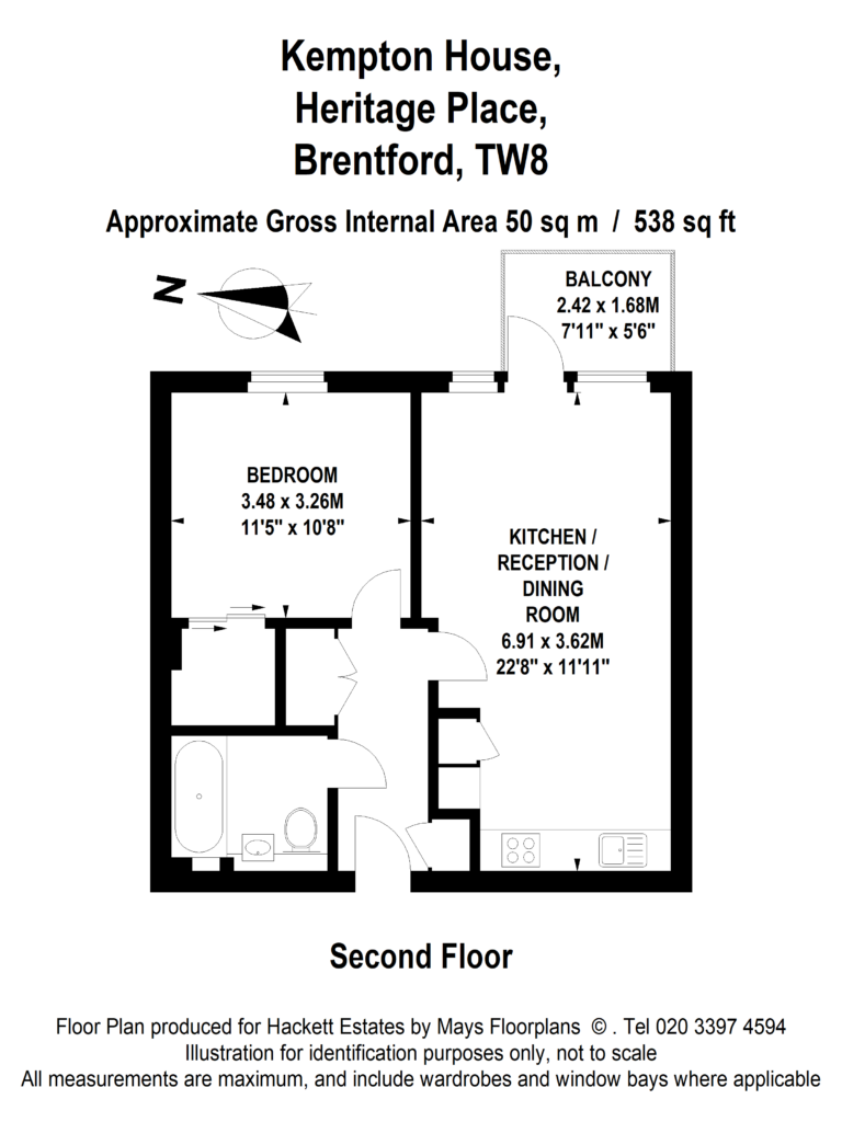 Floorplan for Kempton House, Heritage Place, Brentford, Middlesex, TW8 0RN