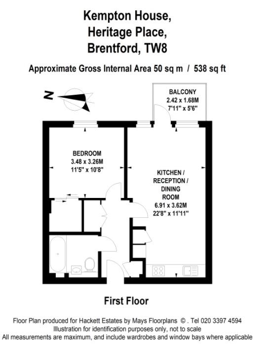 Floorplan for Kempton House, Heritage Place, Brentford, TW8 0RN