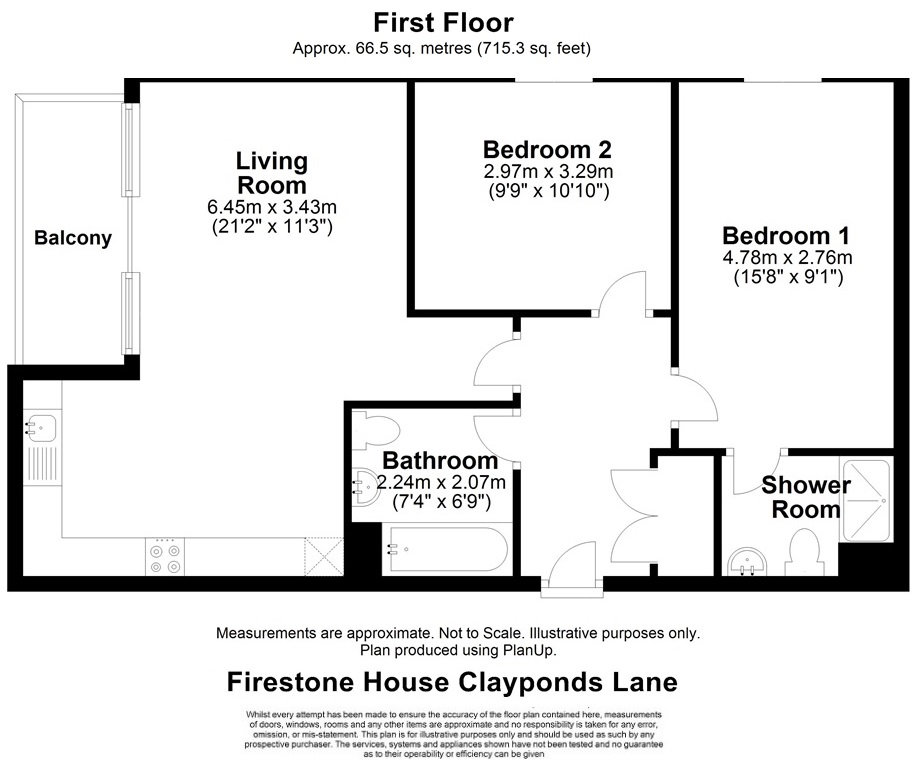 Floorplan for Firestone House, Clayponds Lane, Brentford, TW8 0GW