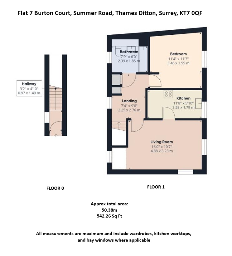 Floorplan for Burton Court, Summer Road, Thames Ditton, Surrey, KT7 0QF