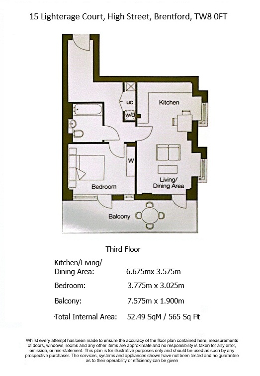 Floorplan for Lighterage Court, High Street, Brentford, TW8 0FT