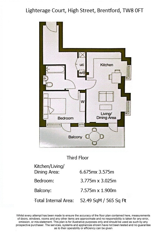 Floorplan for Lighterage Court, High Street, Brentford, TW8 0FT
