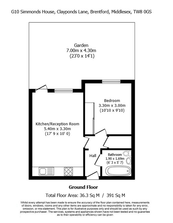 Floorplan for Simmonds House, Clayponds Lane, Brentford TW8 0GS